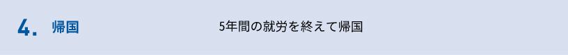 4.帰国　5年間の就労を終えて帰国